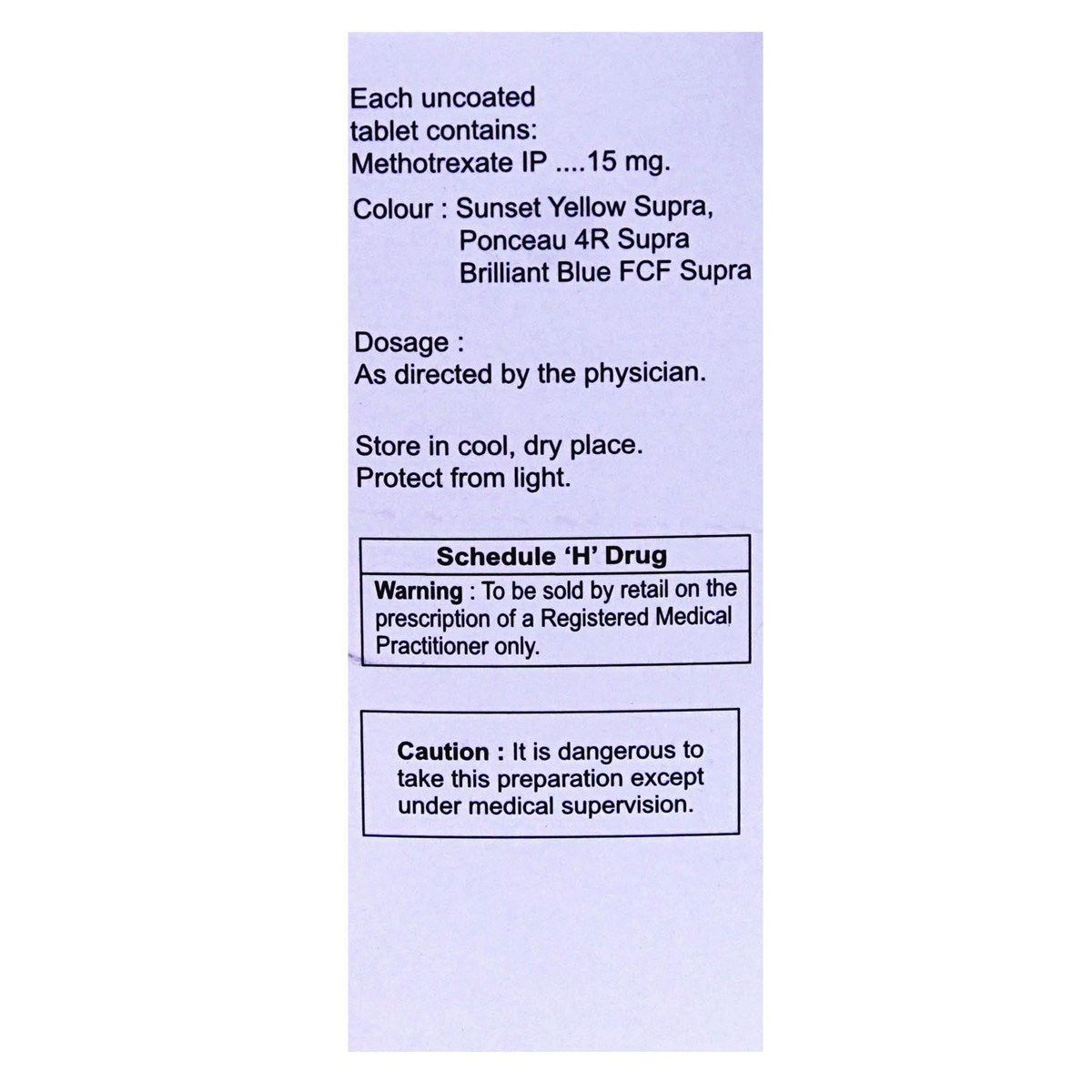 Folitrax-15 Tablet 10's, Pack of 10 TABLETS Folitrax-15 Tablet 10's, Pack of 10 TABLETS