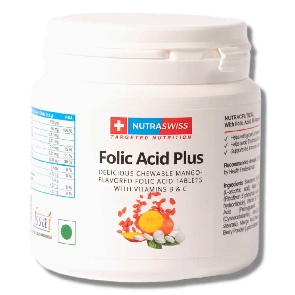 Nutraswiss Folic Acid Plus Chewable Tablets, 60 Capsules Price, Uses ...