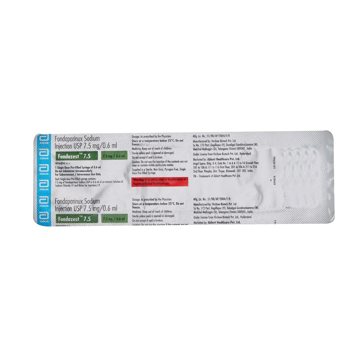 Buy Fondazest 7.5mg Injection 0.6ml Online