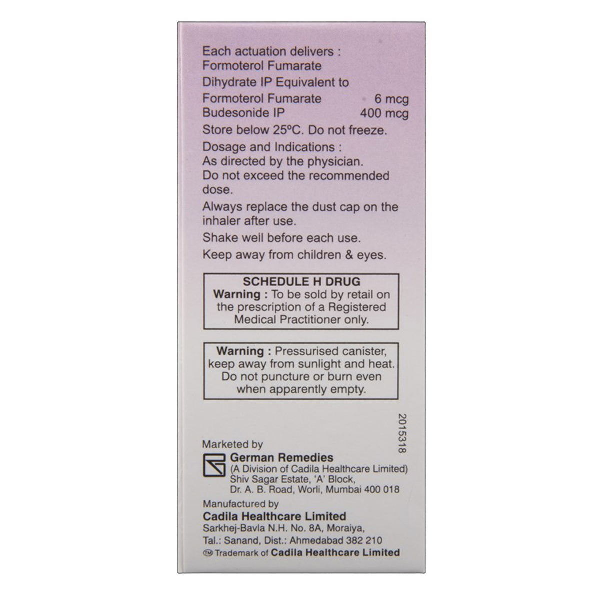 Formonide 400 Inhaler 120 mdi, Pack of 1 INHALER Formonide 400 Inhaler 120 mdi, Pack of 1 INHALER