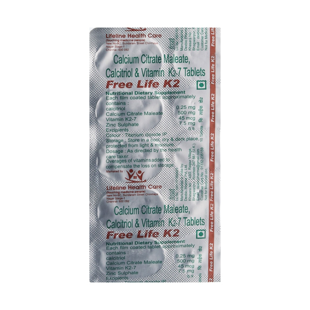 Freelife K2 Tablets 10's, Pack of 10 CapsuleS Freelife K2 Tablets 10's, Pack of 10 CapsuleS
