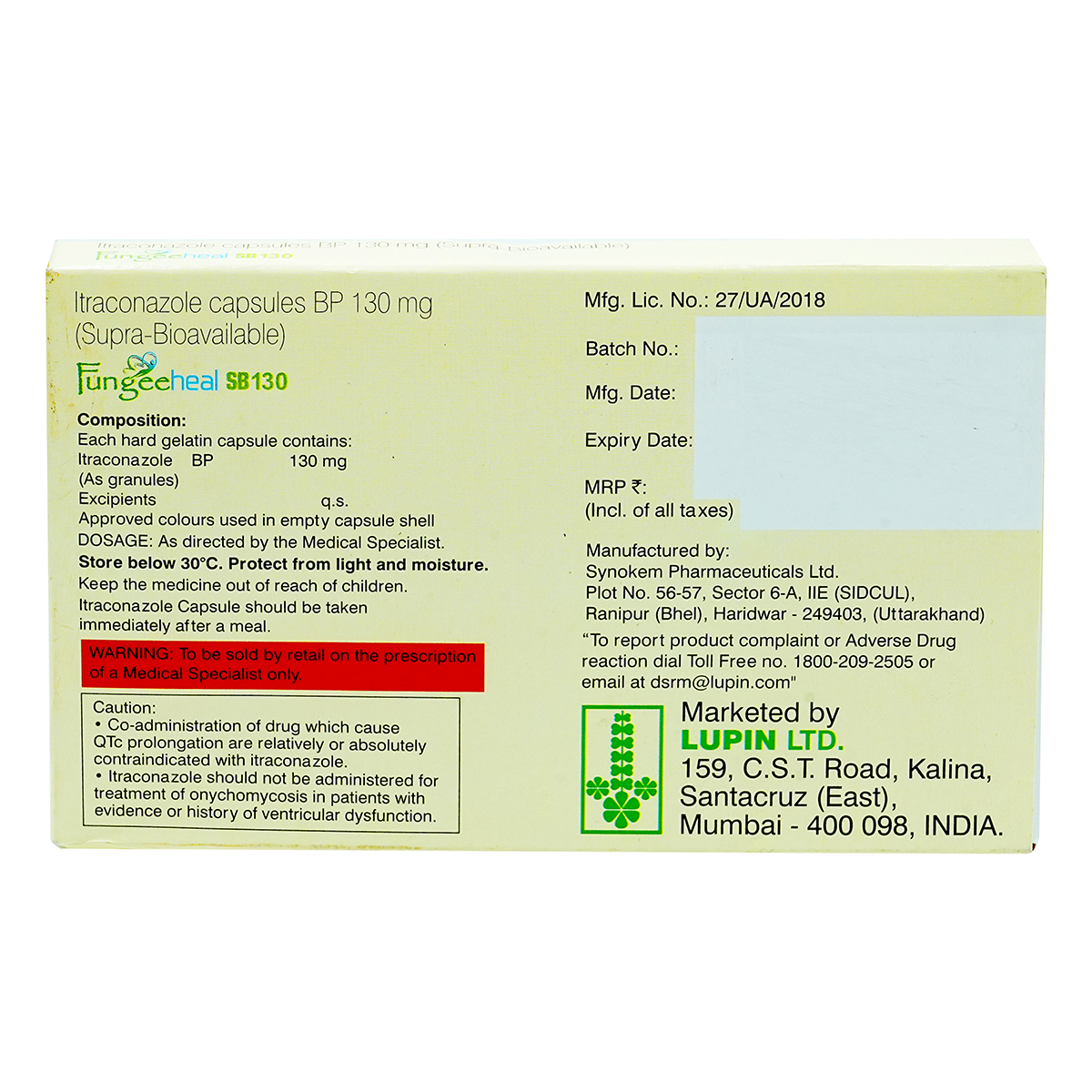 Fungeeheal SB 130 Capsule 10's, Pack of 10 CapsuleS Fungeeheal SB 130 Capsule 10's, Pack of 10 CapsuleS