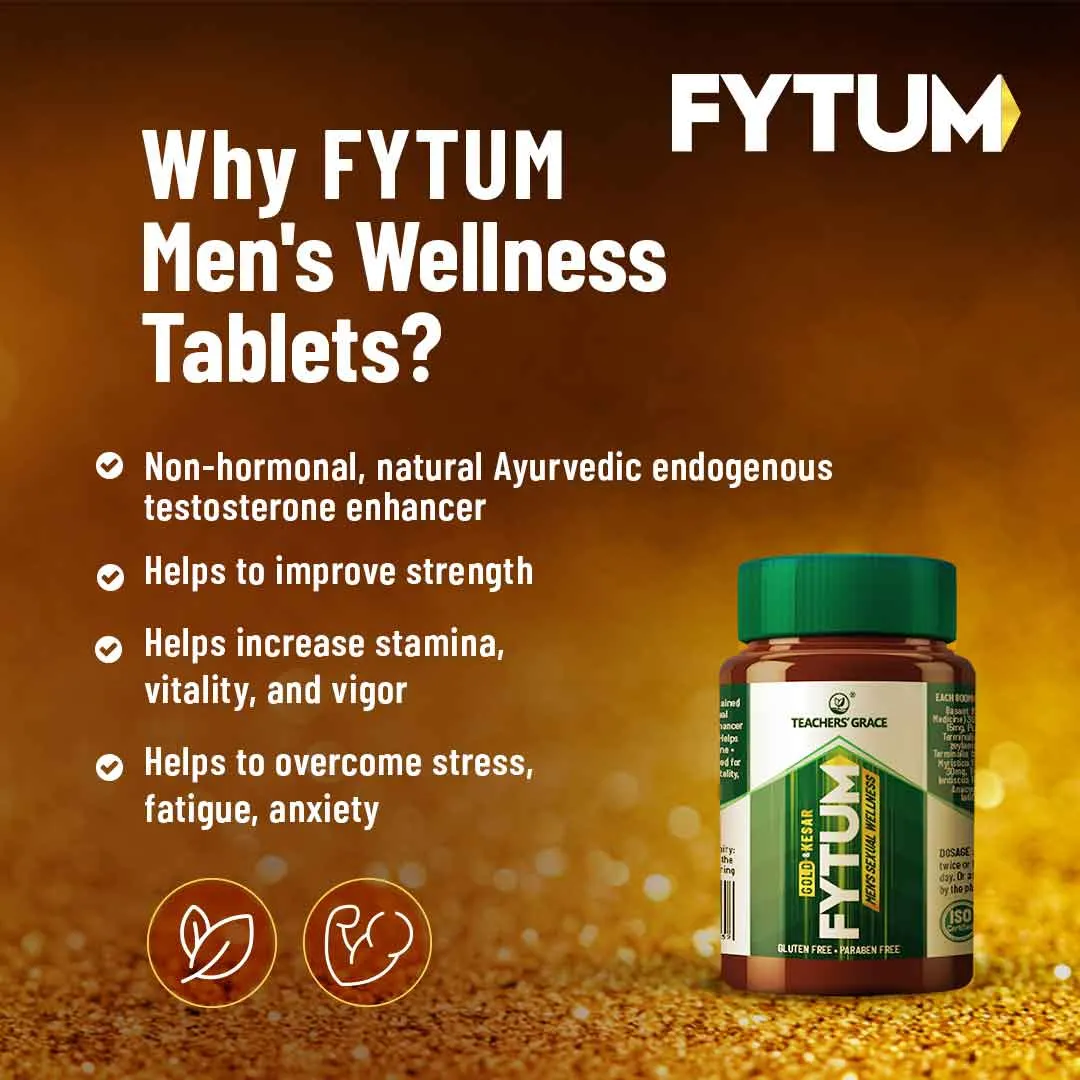 Teacher's Grace Fytum Men's Sexual Wellness with Gold & Kesar, 40 Tablets, Pack of 1 Teacher's Grace Fytum Men's Sexual Wellness with Gold & Kesar, 40 Tablets, Pack of 1