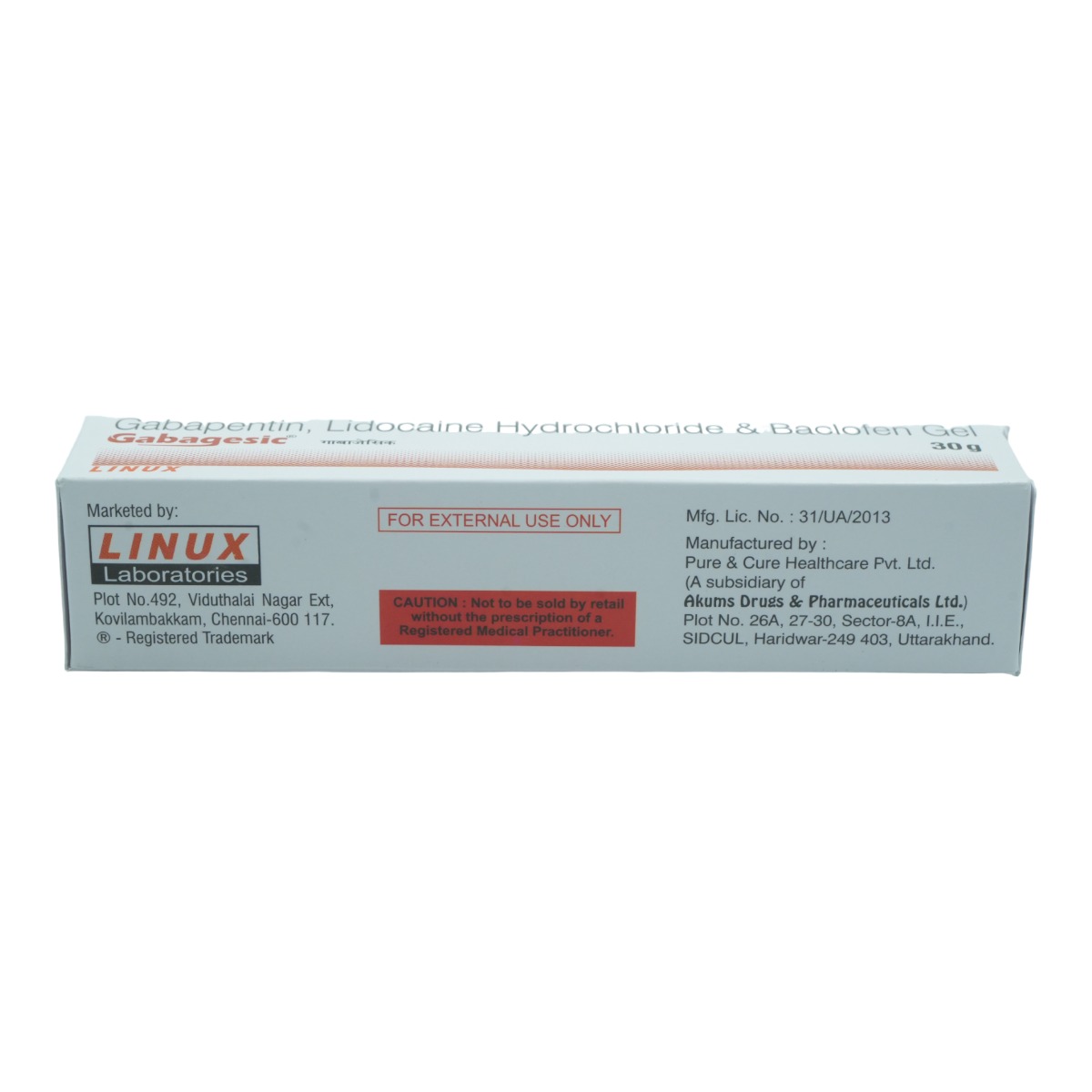 Gabagesic Gel 30 gm, Pack of 1 GEL Gabagesic Gel 30 gm, Pack of 1 GEL