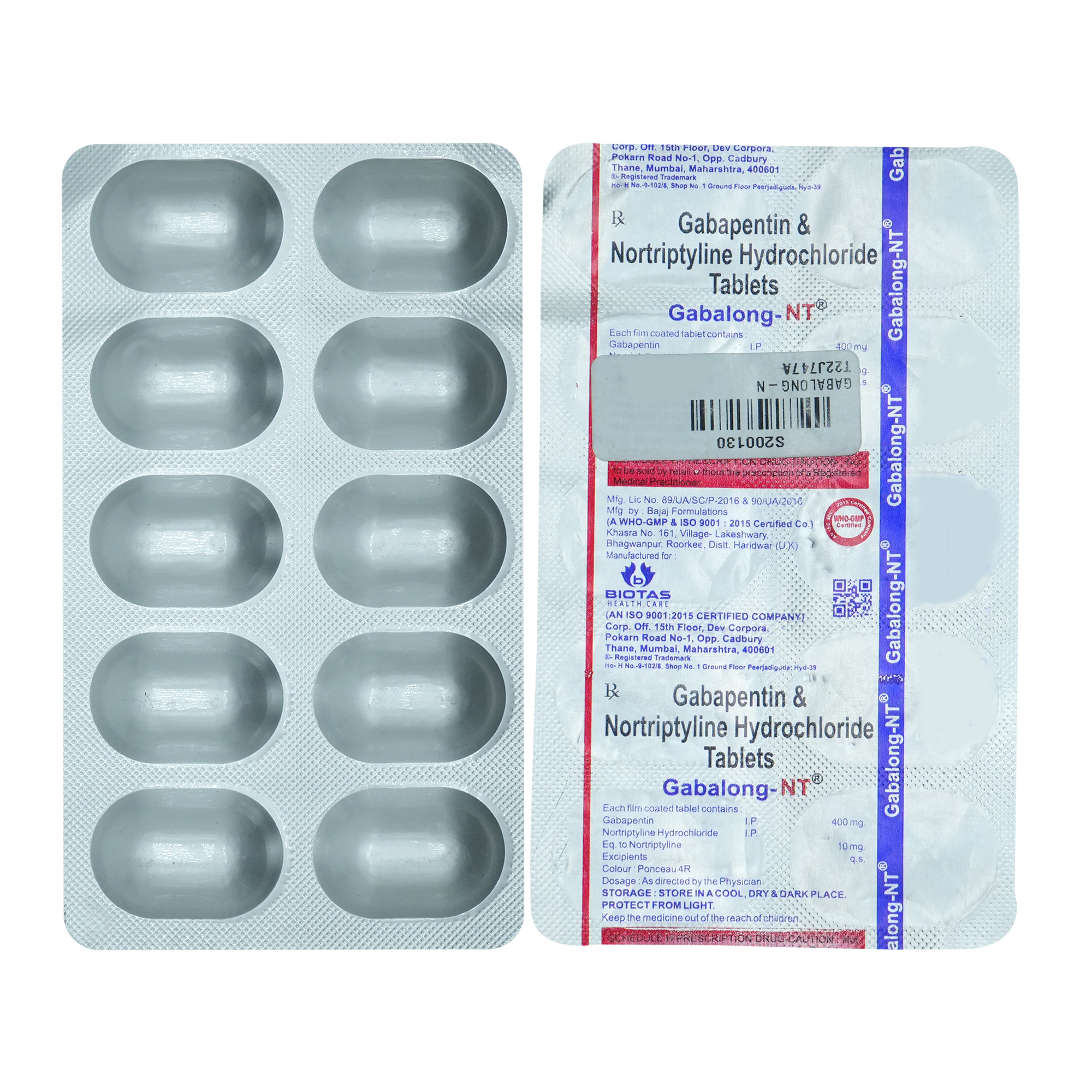 Gabalong-NT Tablet 10's, Pack of 10 TABLETS Gabalong-NT Tablet 10's, Pack of 10 TABLETS