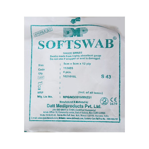 DMP Gauze Softswab 5 cm x 5 cm, 1 Count, Pack of 1 DMP Gauze Softswab 5 cm x 5 cm, 1 Count, Pack of 1
