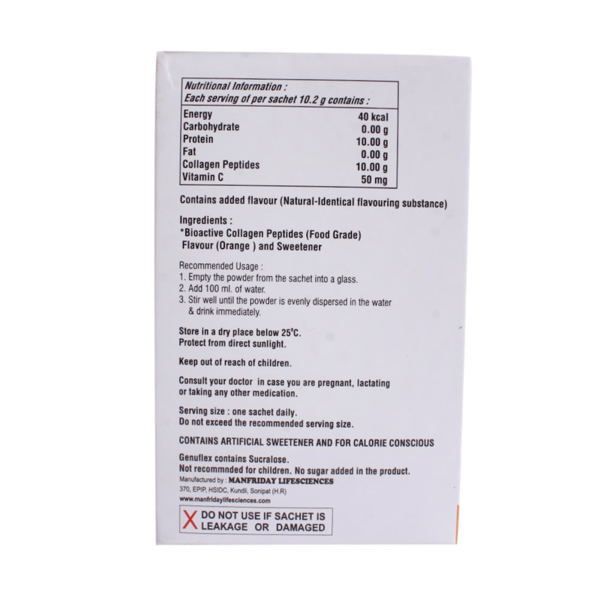 Genuflex Sugar Free Sachet 10.5 gm, Pack of 1 Sachet Genuflex Sugar Free Sachet 10.5 gm, Pack of 1 Sachet