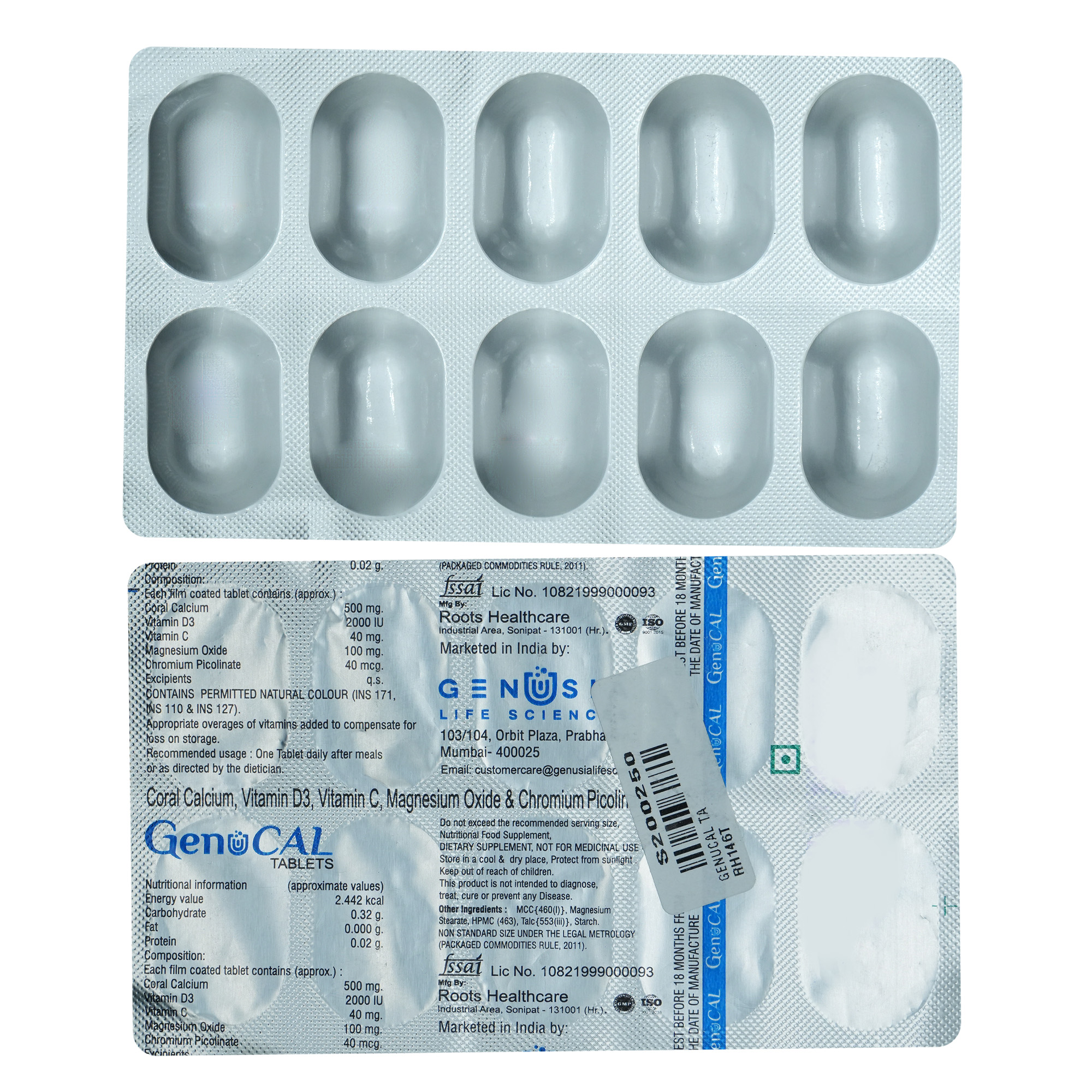 Genucal Tablet 10's, Pack of 10 TABLETS Genucal Tablet 10's, Pack of 10 TABLETS