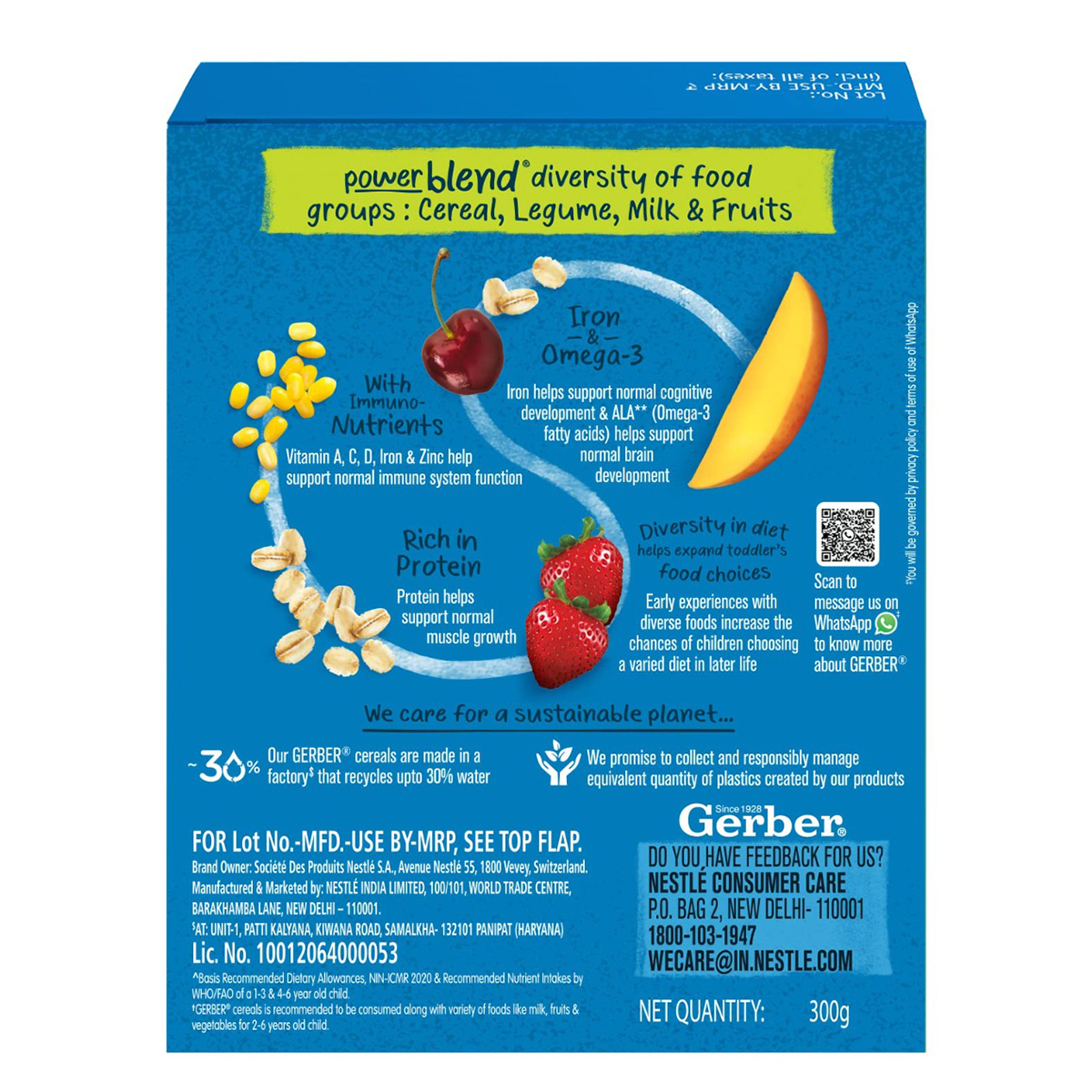 Gerber Cereal Mango & Berry Powder for 2-6 Year Old Kids, 300 gm Refill Pack, Pack of 1 Gerber Cereal Mango & Berry Powder for 2-6 Year Old Kids, 300 gm Refill Pack, Pack of 1