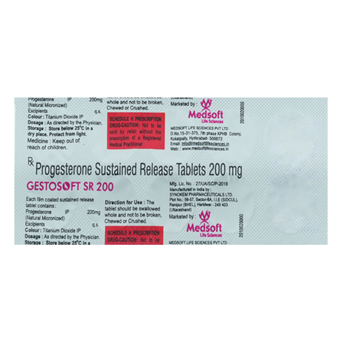 Gestosoft SR 200 Tablet 10's, Pack of 10 TabletS Gestosoft SR 200 Tablet 10's, Pack of 10 TabletS