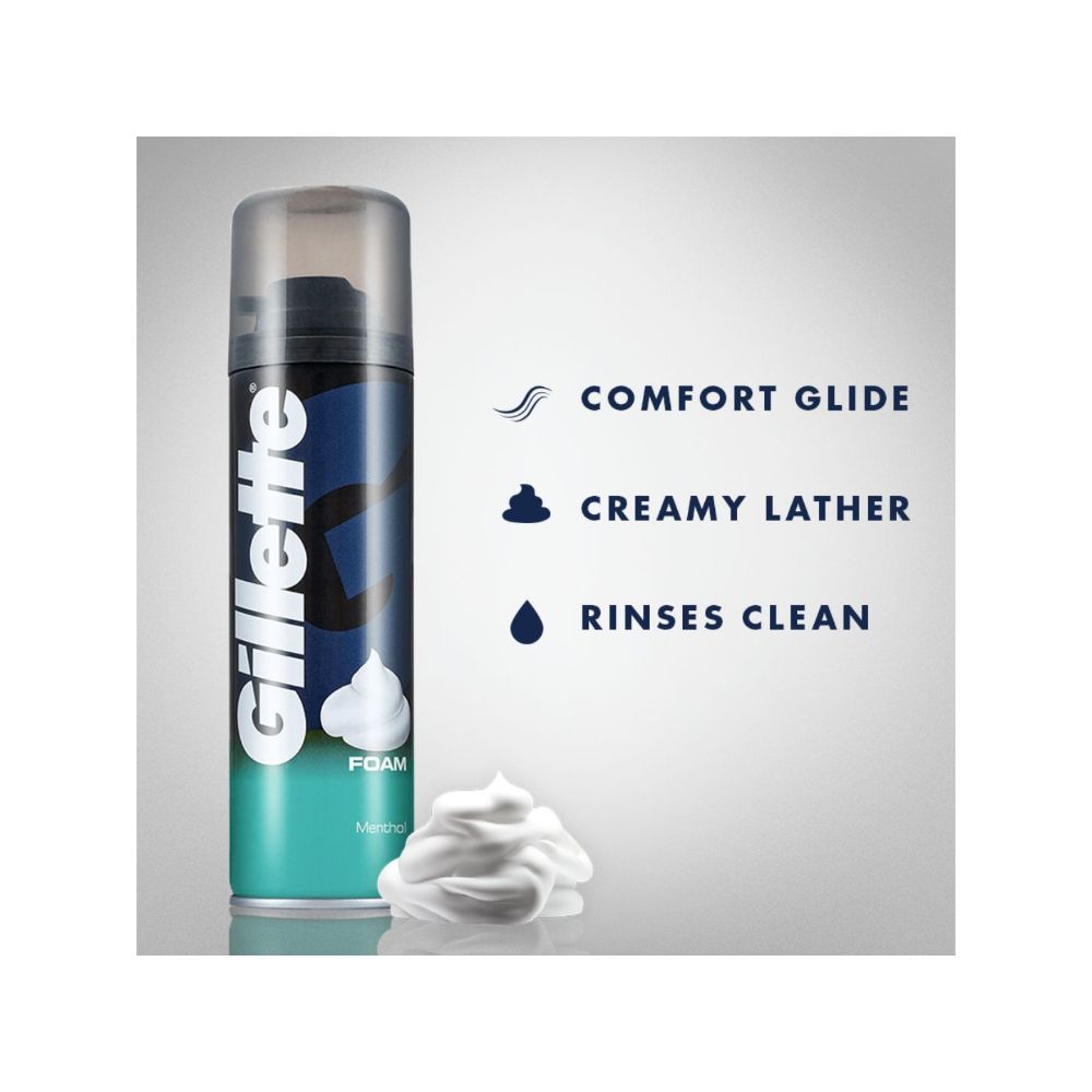 Gillette Menthol Shaving Foam, 196 gm, Pack of 1 Gillette Menthol Shaving Foam, 196 gm, Pack of 1