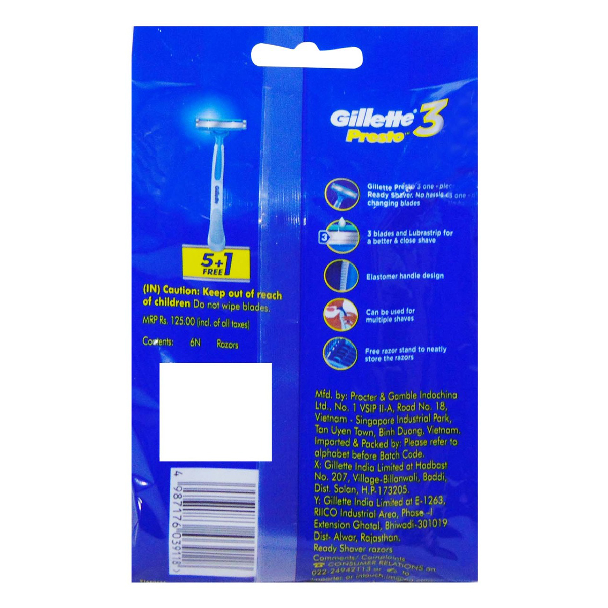 Gillette Guard Razor With 6 Cartridges, 1 Kit, Pack of 1 Gillette Guard Razor With 6 Cartridges, 1 Kit, Pack of 1