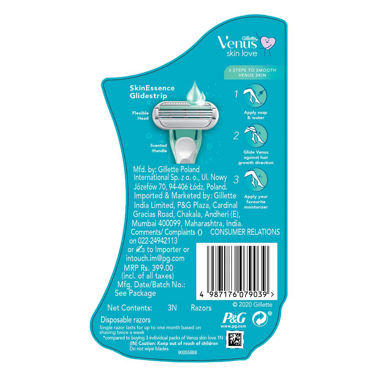 Gillette Venus Skin Love with Skin Essence Women’s Razor, 3 Count, Pack of 1 Gillette Venus Skin Love with Skin Essence Women’s Razor, 3 Count, Pack of 1