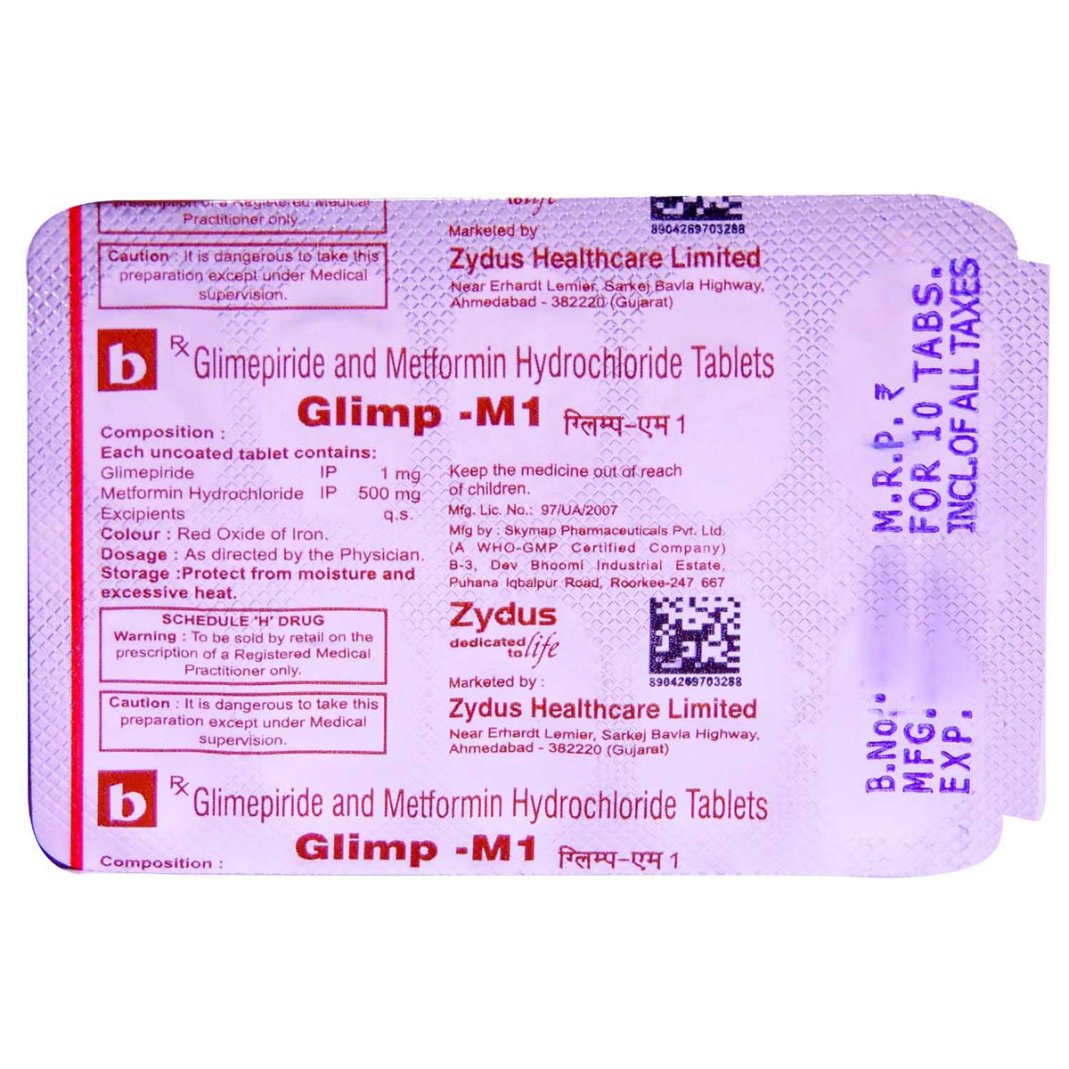 Glimp M 1 Tablet 10's, Pack of 10 TABLETS Glimp M 1 Tablet 10's, Pack of 10 TABLETS