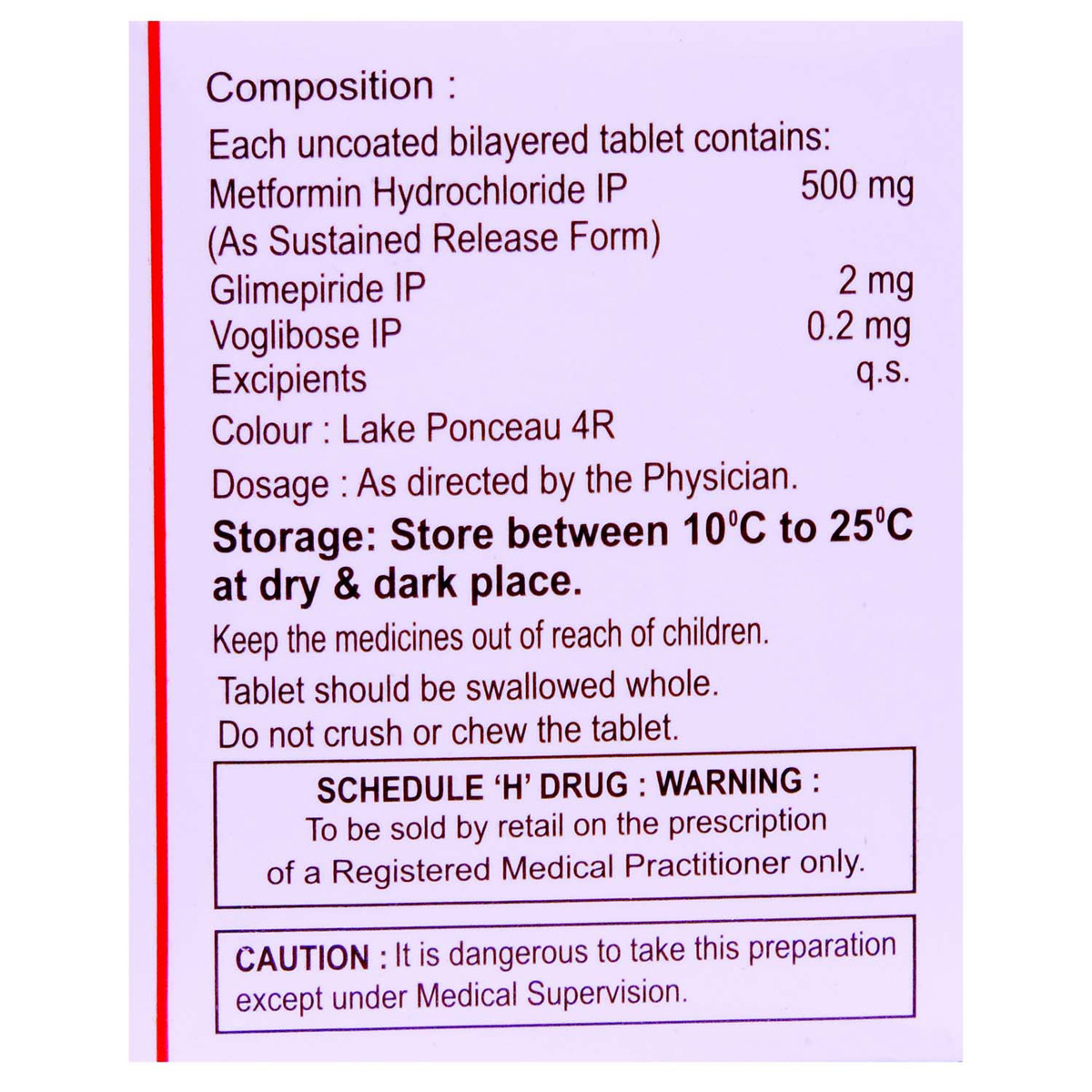 Glimisave MV 2 Tablet 15's, Pack of 15 TABLETS Glimisave MV 2 Tablet 15's, Pack of 15 TABLETS