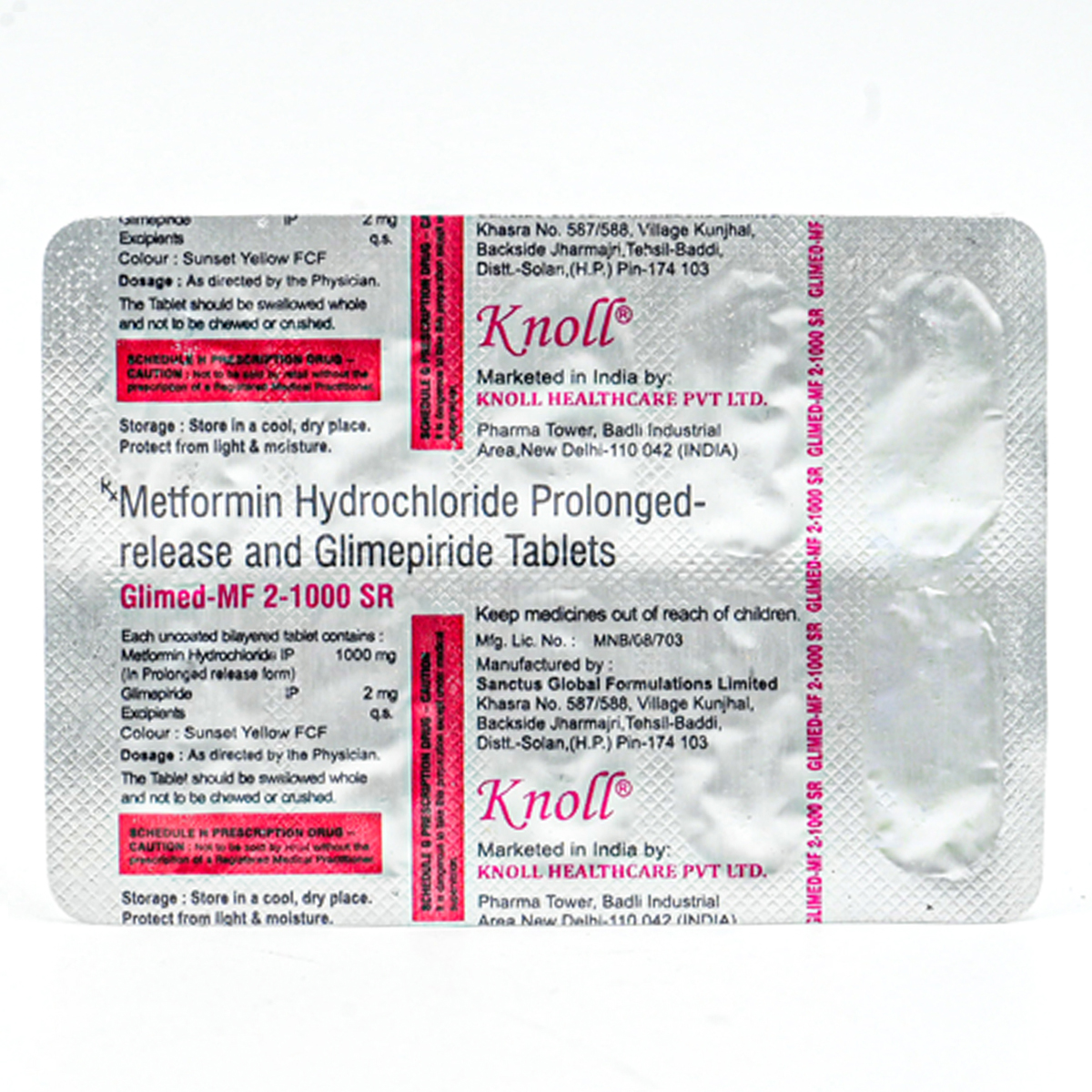 Glimed-MF-2 1000 SR Tablet 10's, Pack of 10 TABLETS Glimed-MF-2 1000 SR Tablet 10's, Pack of 10 TABLETS