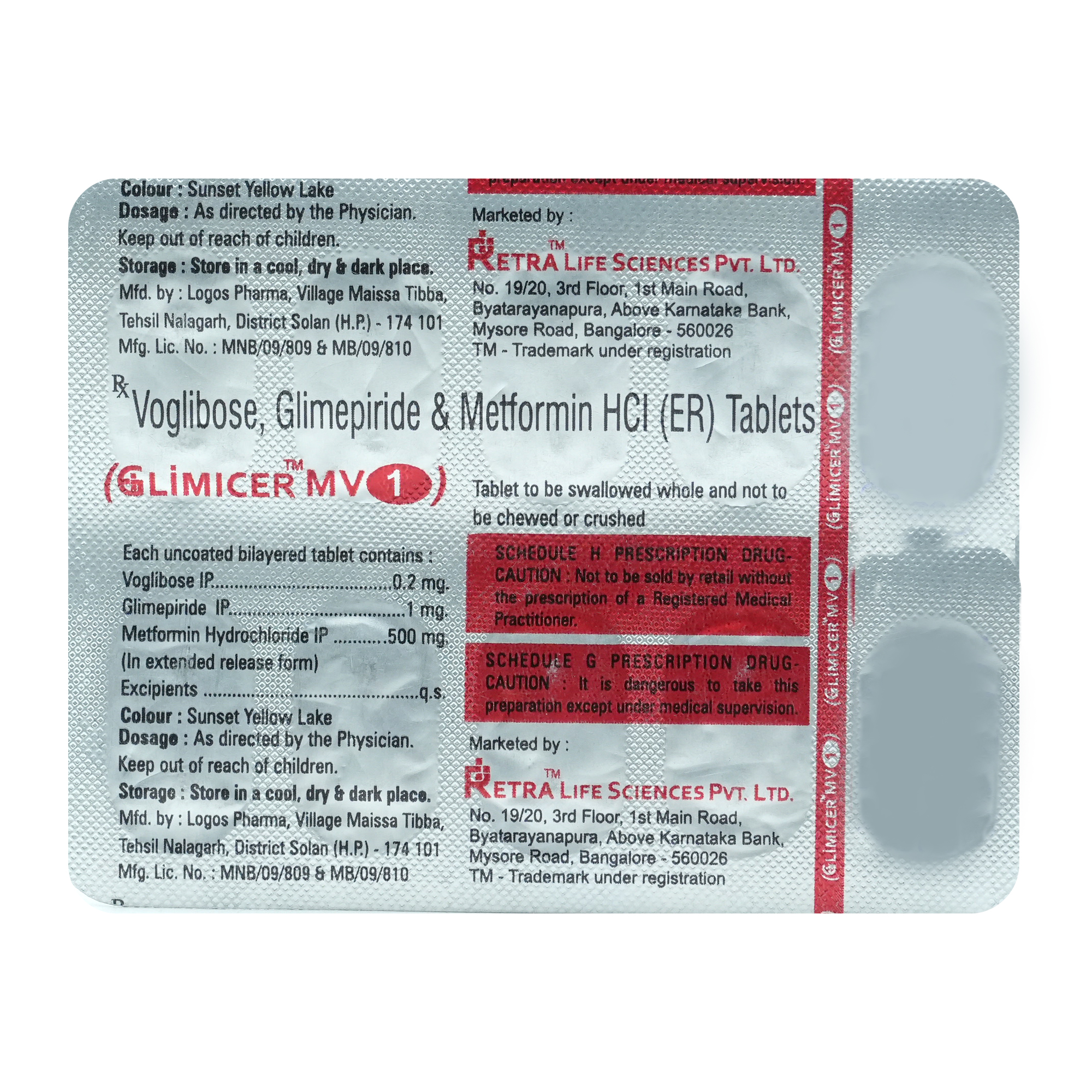 GLIMICER MV1 TABLET 10'S , Pack of 10 TABLETS GLIMICER MV1 TABLET 10'S , Pack of 10 TABLETS