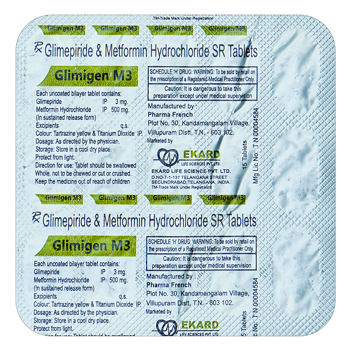 Glimigen-M3 Tablet 15's, Pack of 15 TabletS Glimigen-M3 Tablet 15's, Pack of 15 TabletS