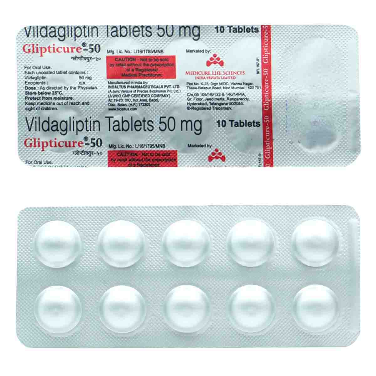 Glipticure-50 Tablet 10's, Pack of 10 TABLETS Glipticure-50 Tablet 10's, Pack of 10 TABLETS