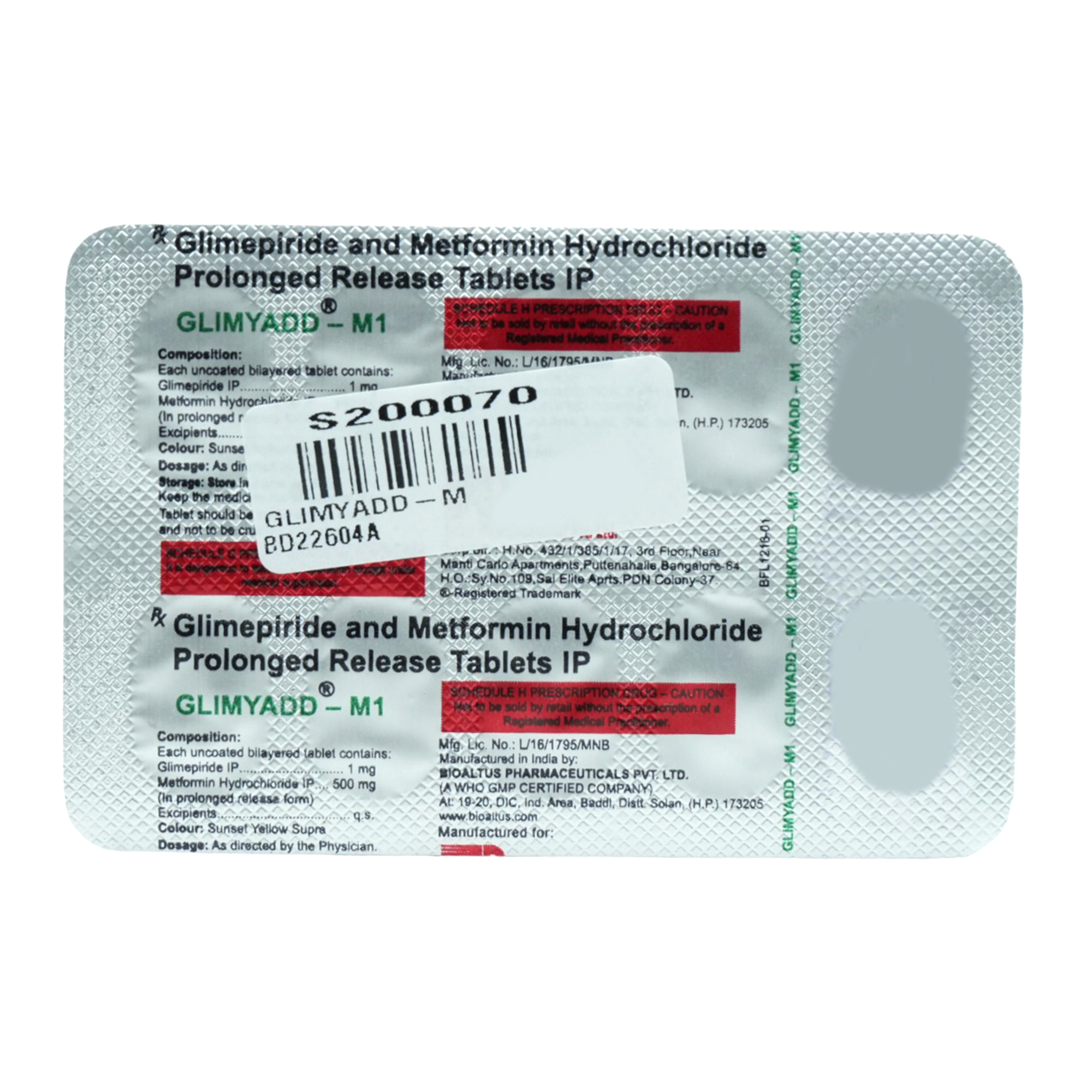 Glimyadd-M1 Tablet 10's, Pack of 10 TabletS Glimyadd-M1 Tablet 10's, Pack of 10 TabletS