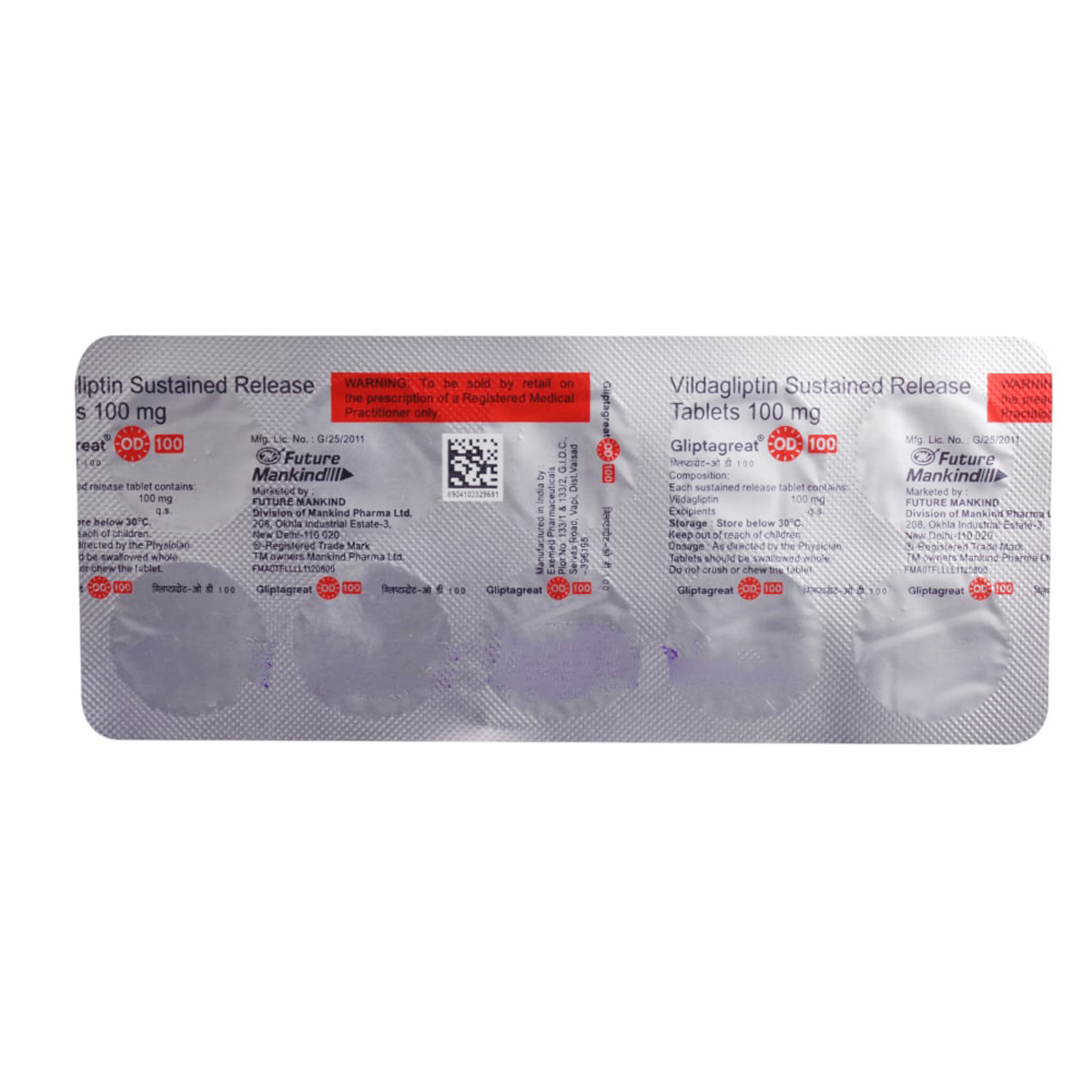 Gliptagreat OD 100 Tablet 10's, Pack of 10 TABLETS Gliptagreat OD 100 Tablet 10's, Pack of 10 TABLETS