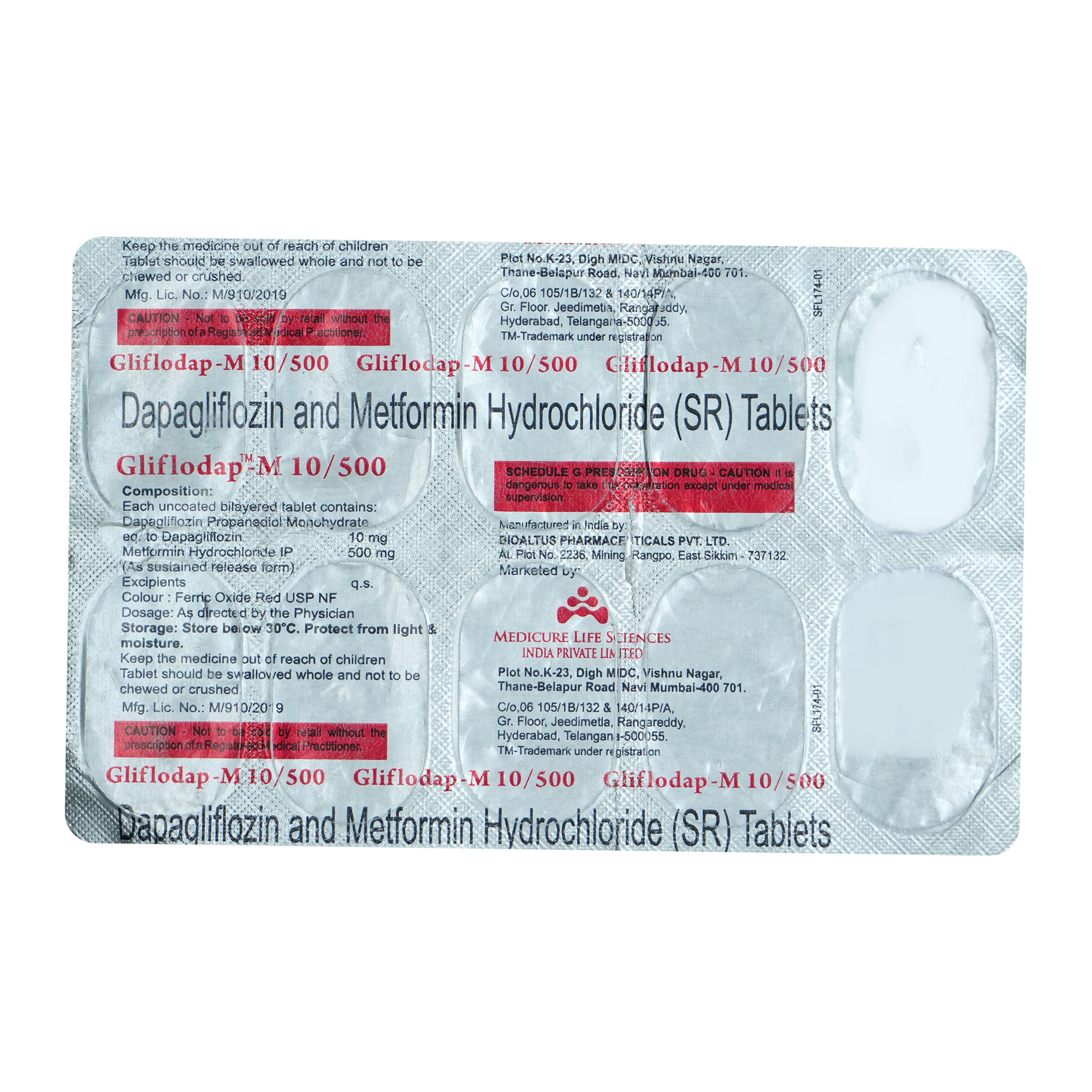 Gliflodap-M 10/500 Tablet 10's, Pack of 10 TABLETS Gliflodap-M 10/500 Tablet 10's, Pack of 10 TABLETS