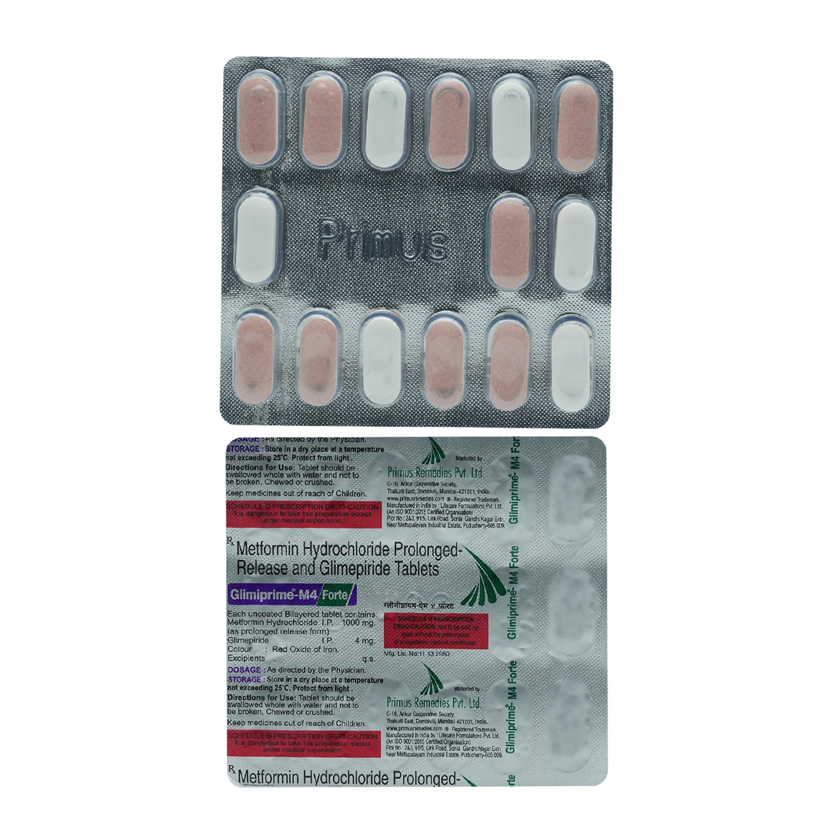 Glimiprime-M4 Forte Tablet 15's, Pack of 15 TABLETS Glimiprime-M4 Forte Tablet 15's, Pack of 15 TABLETS