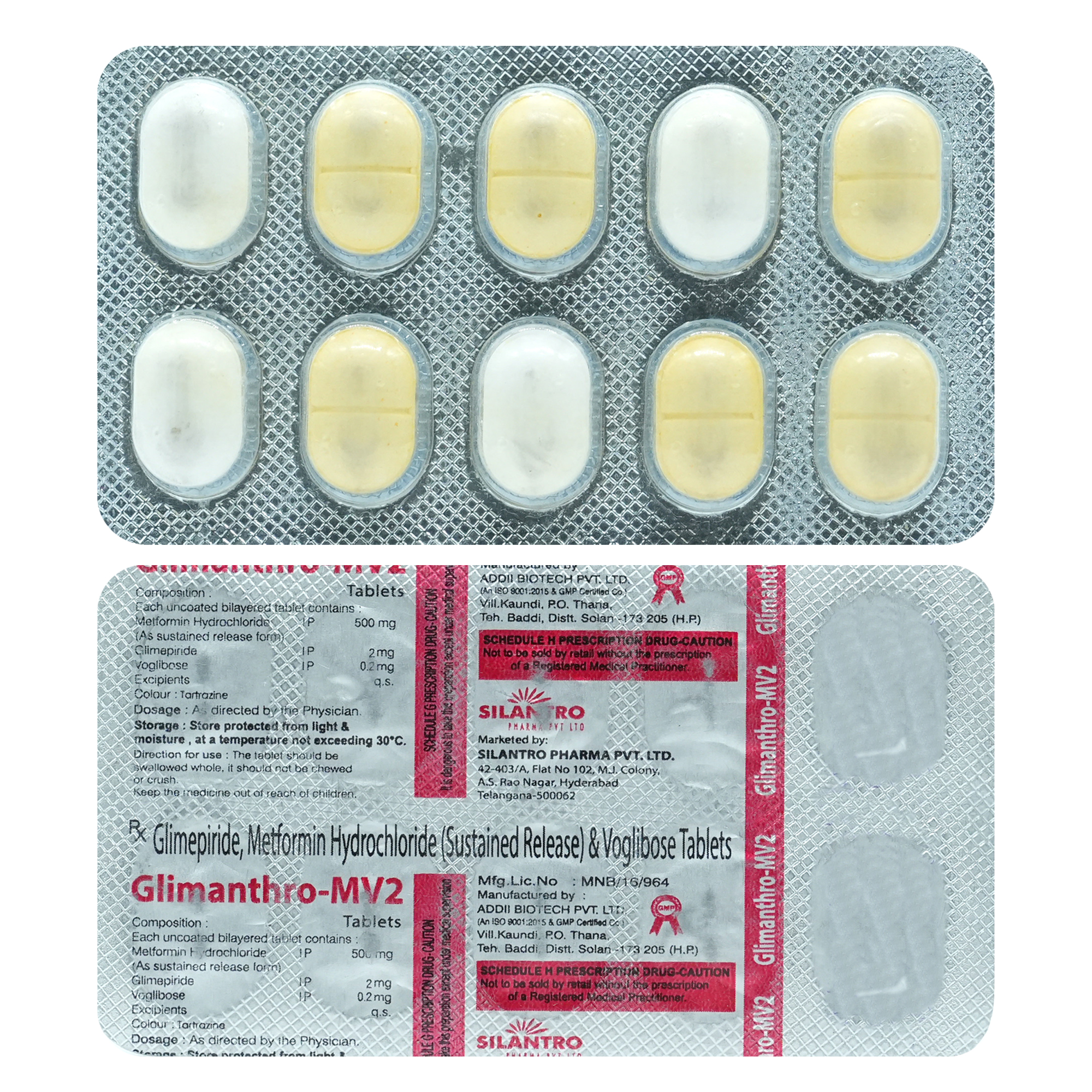 Glimanthro MV 2 Tablet 10's, Pack of 10 TABLETS Glimanthro MV 2 Tablet 10's, Pack of 10 TABLETS