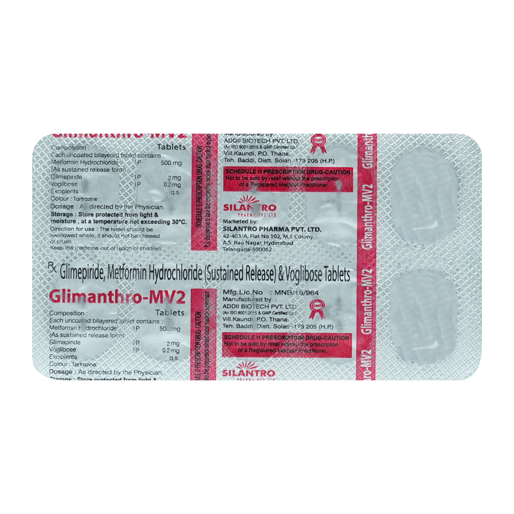 Glimanthro MV 2 Tablet 10's, Pack of 10 TABLETS Glimanthro MV 2 Tablet 10's, Pack of 10 TABLETS