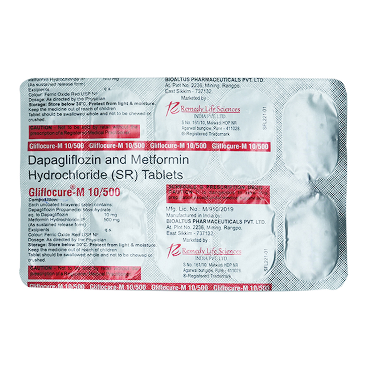 Gliflocure-M 10/500 Tablet 10's, Pack of 10 TABLETS Gliflocure-M 10/500 Tablet 10's, Pack of 10 TABLETS