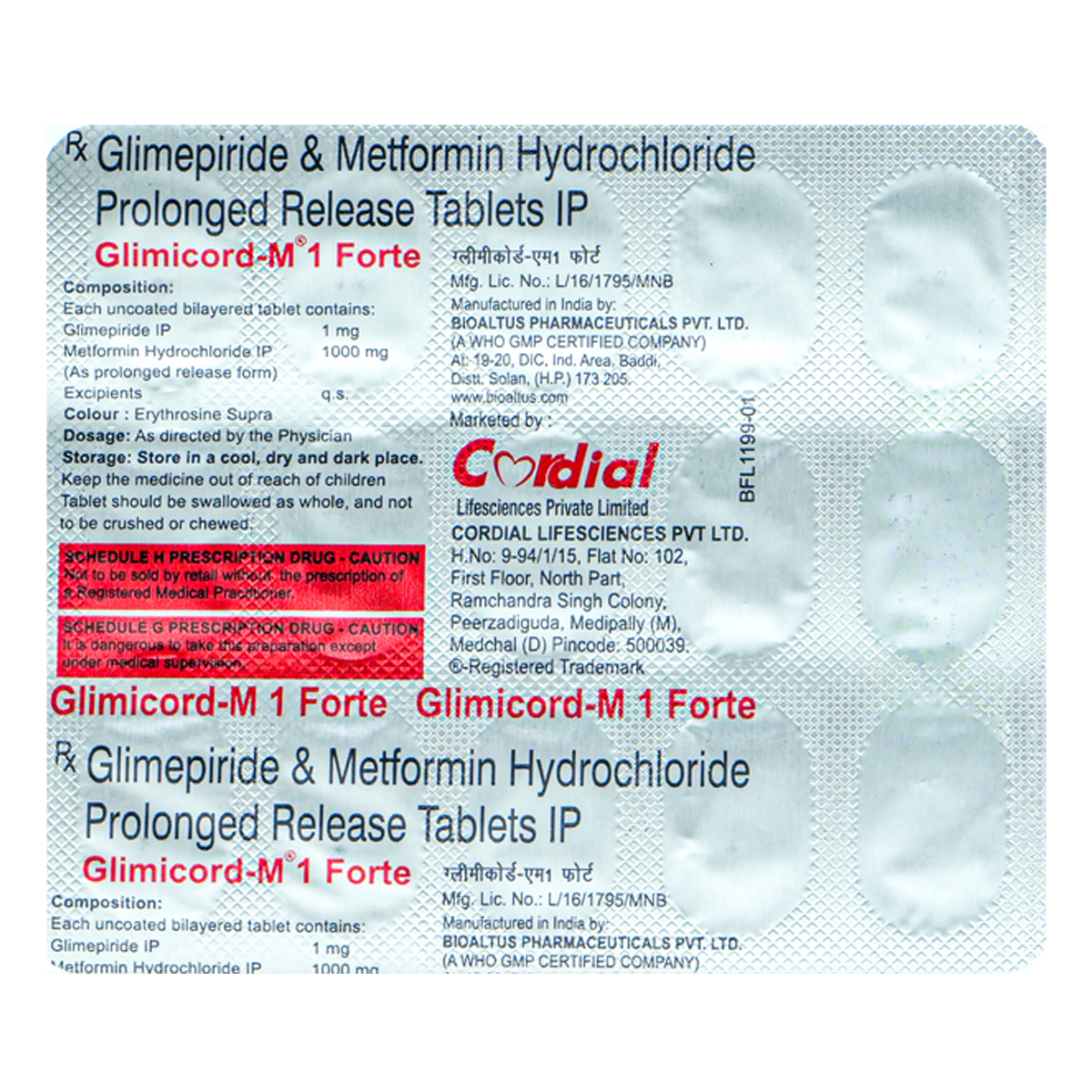 Glimicord-M1 Forte Tablet 15's, Pack of 15 TabletS Glimicord-M1 Forte Tablet 15's, Pack of 15 TabletS