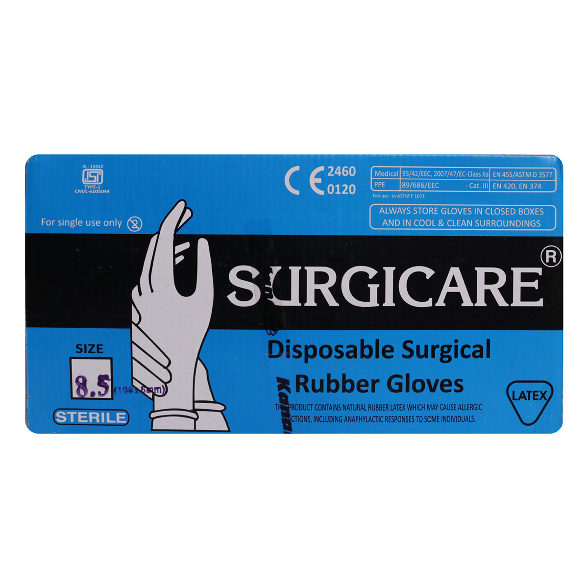 Gloves Surgicare 8.5, Pack of 1 Gloves Surgicare 8.5, Pack of 1
