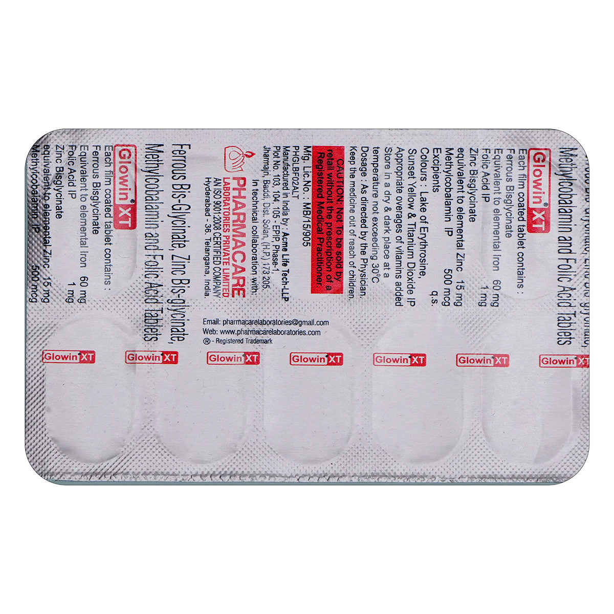 GLOWIN XT TABLET, Pack of 10 TABLETS GLOWIN XT TABLET, Pack of 10 TABLETS