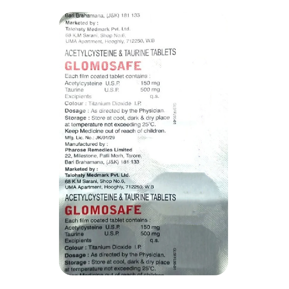 Glomosafe Tablet 10's, Pack of 10 TabletS Glomosafe Tablet 10's, Pack of 10 TabletS