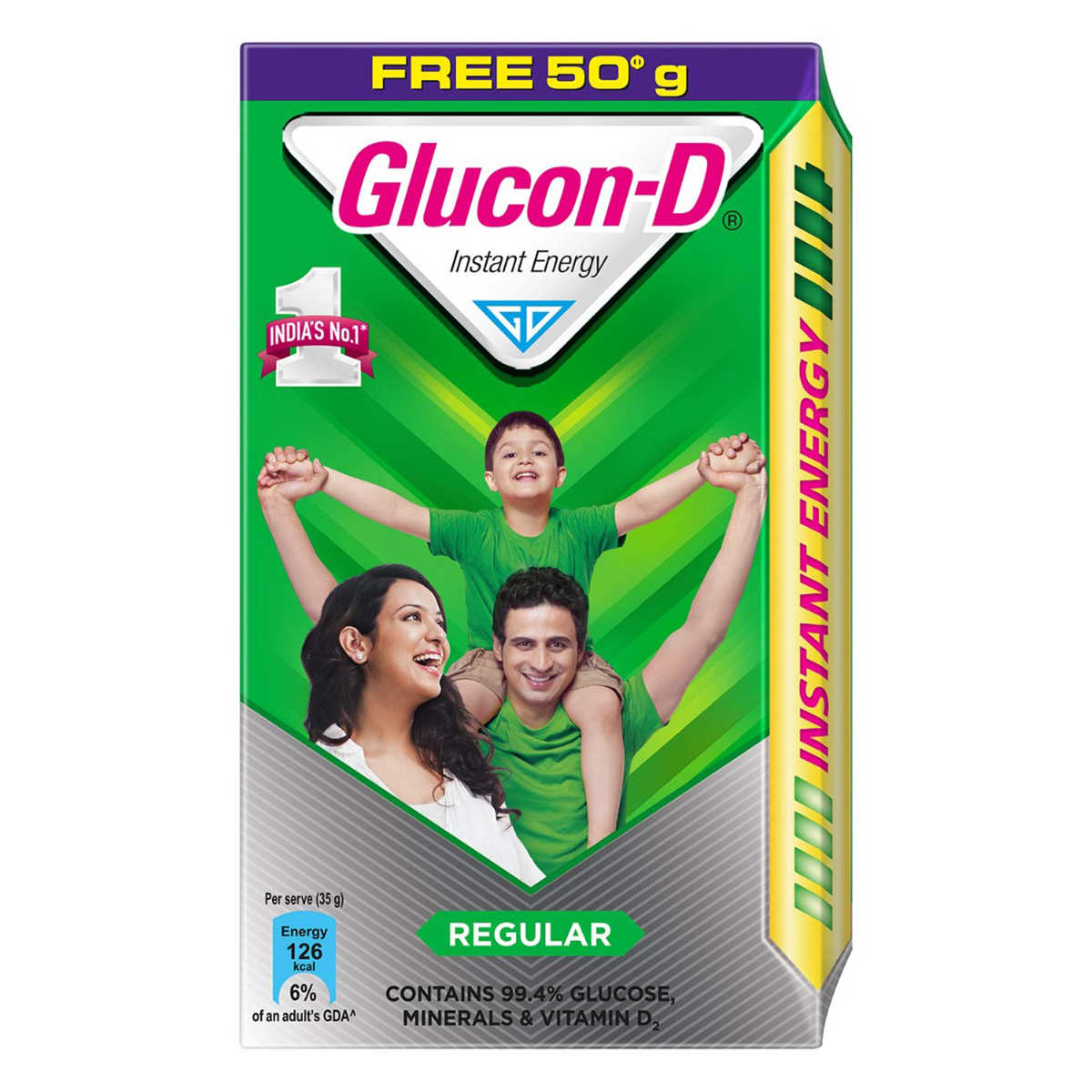 Glucon-D Original Instant Energy Drink Powder, 500 gm Refill Pack, Pack of 1 Glucon-D Original Instant Energy Drink Powder, 500 gm Refill Pack, Pack of 1