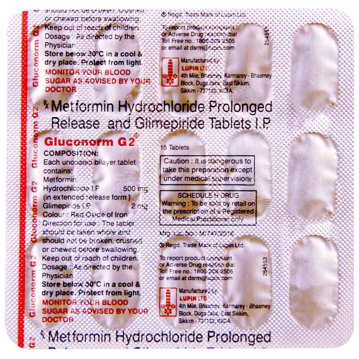 Gluconorm G 2 Tablet 15's, Pack of 15 TABLETS Gluconorm G 2 Tablet 15's, Pack of 15 TABLETS