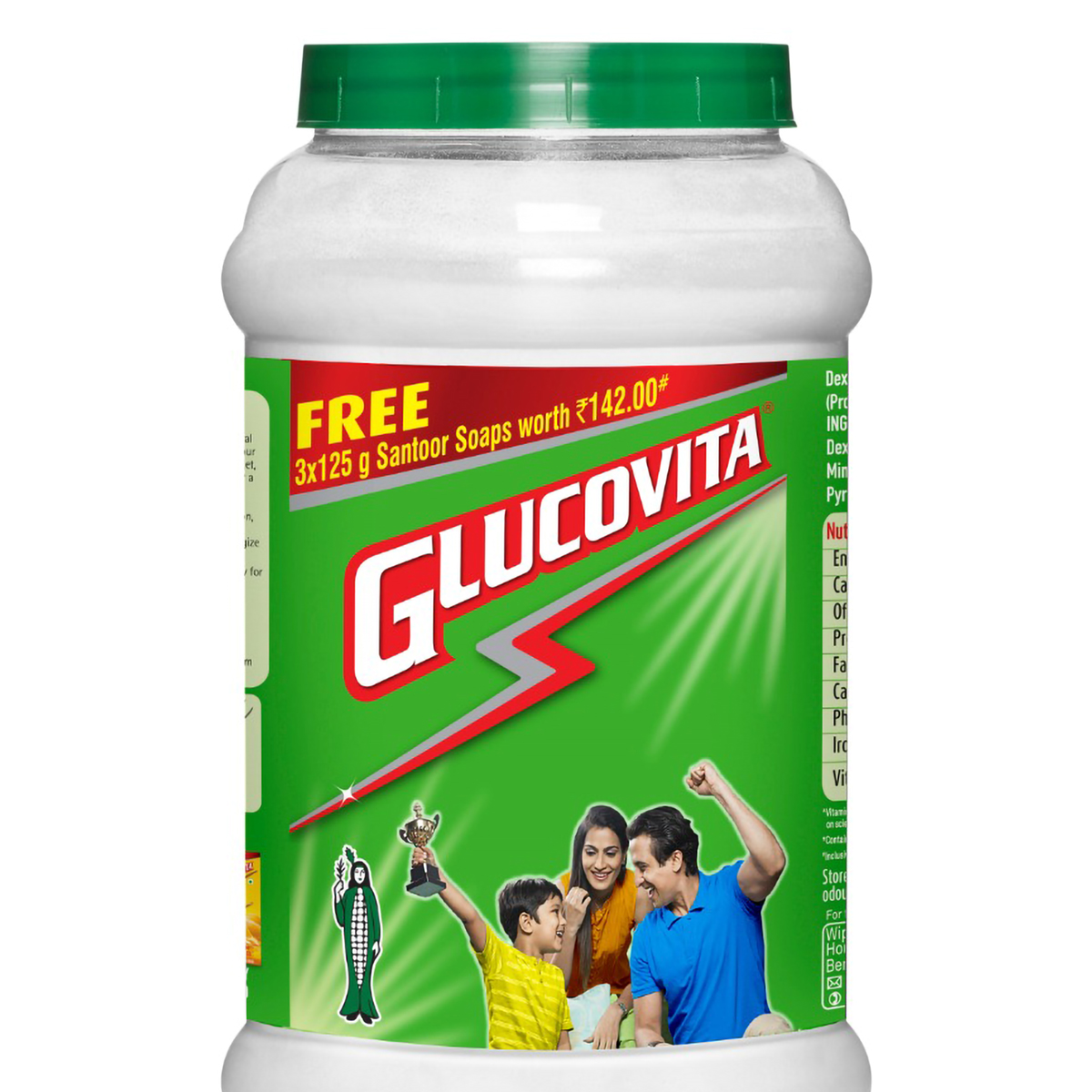 Glucovita Powder, 1 kg (Free Santoor Soaps 3 x 125 gm), Pack of 1 Glucovita Powder, 1 kg (Free Santoor Soaps 3 x 125 gm), Pack of 1