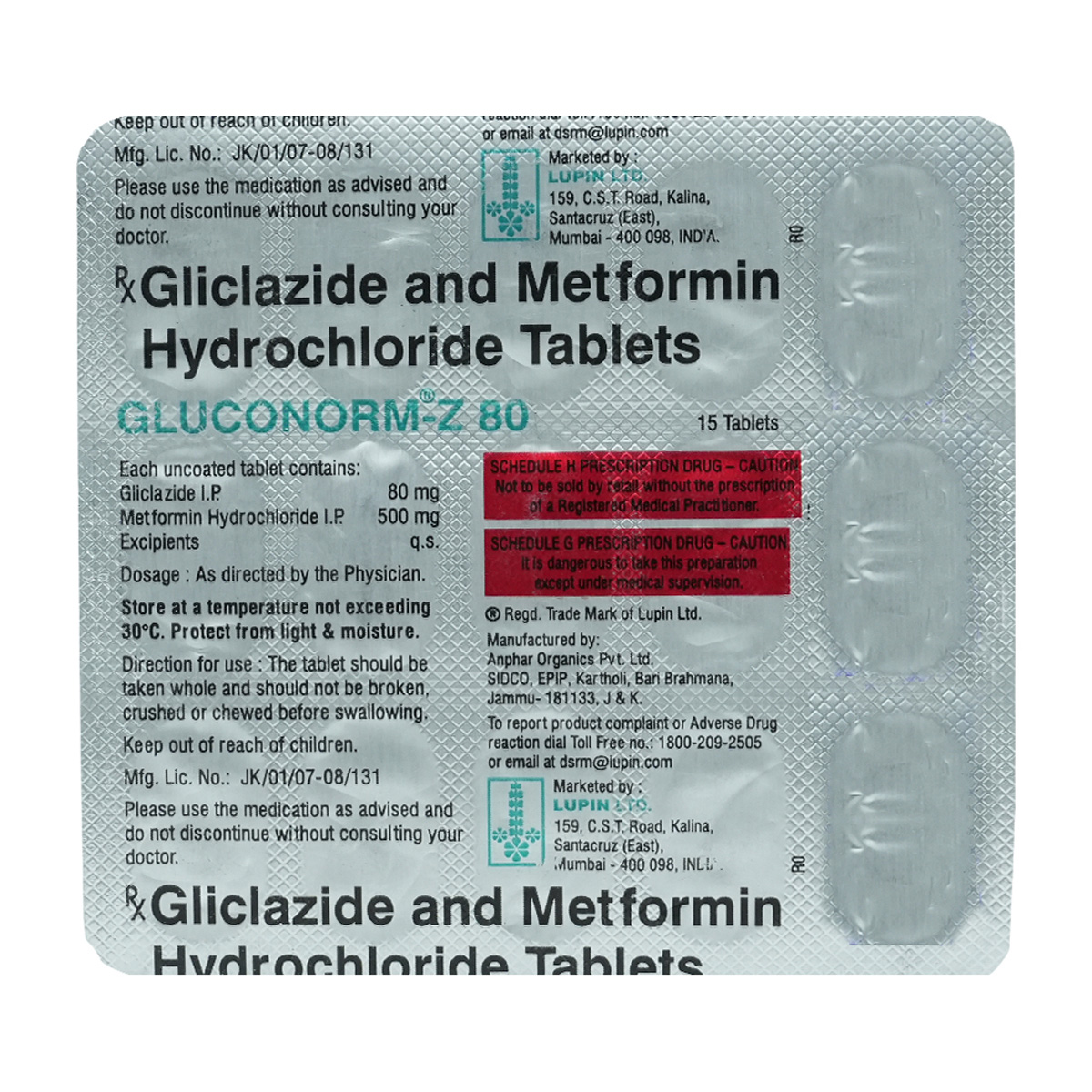 Gluconorm-Z 80 Tablet 15's, Pack of 15 TABLETS Gluconorm-Z 80 Tablet 15's, Pack of 15 TABLETS