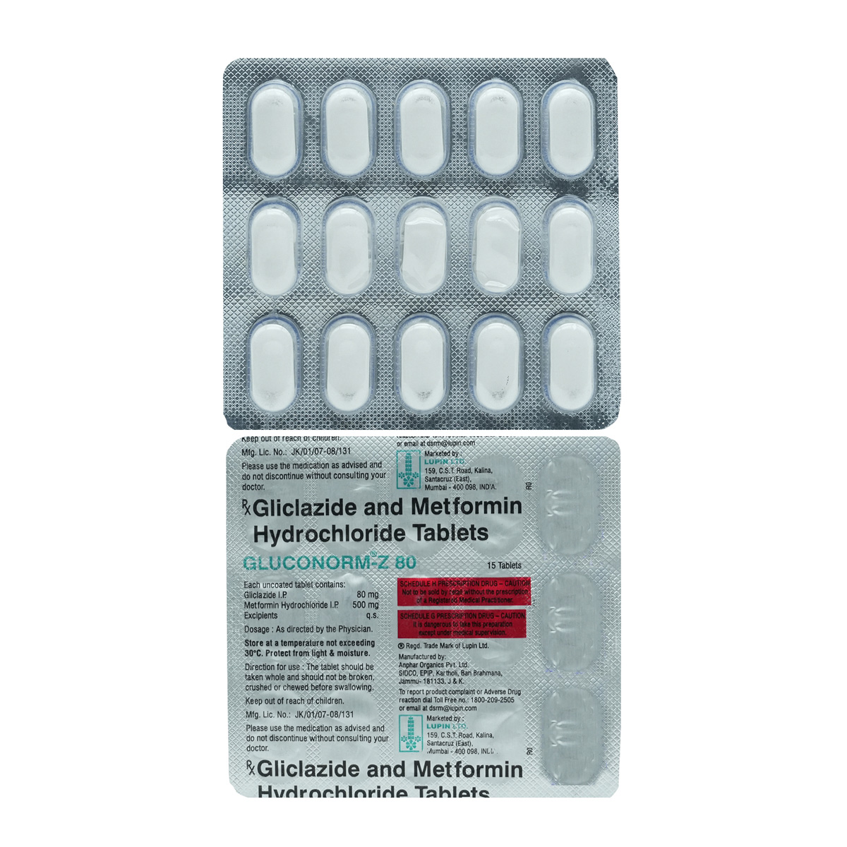 Gluconorm-Z 80 Tablet 15's, Pack of 15 TABLETS Gluconorm-Z 80 Tablet 15's, Pack of 15 TABLETS