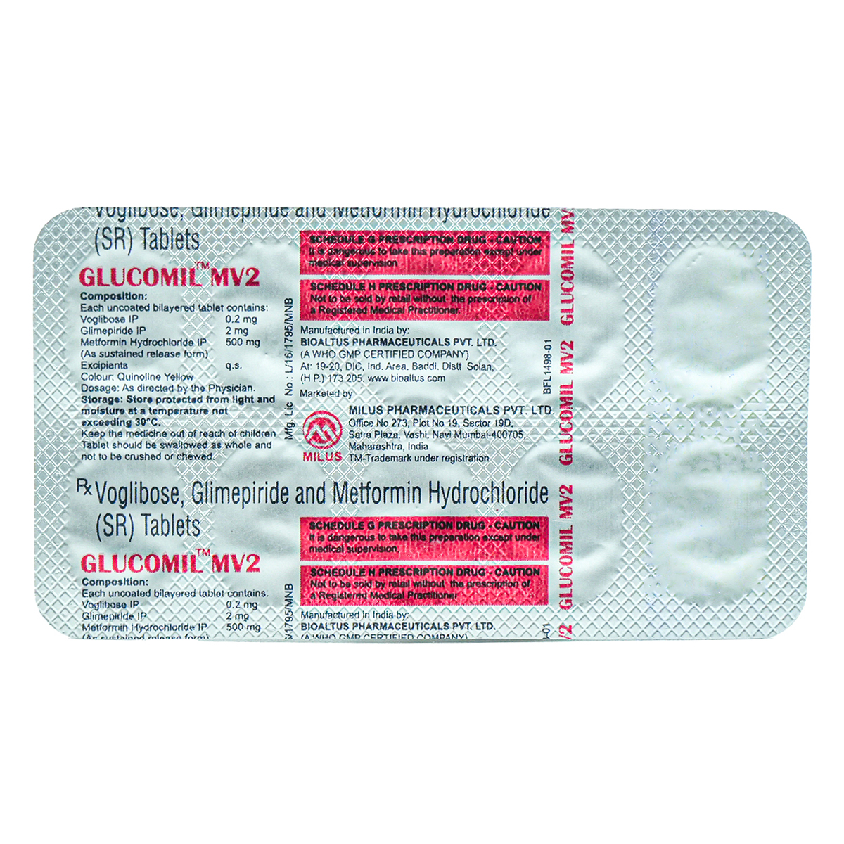 Glucomil MV2 Tablet 10's, Pack of 10 TabletS Glucomil MV2 Tablet 10's, Pack of 10 TabletS