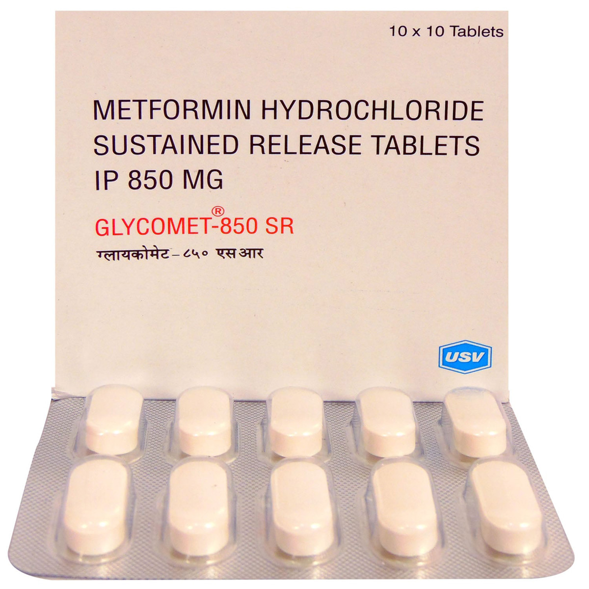 Glycomet SR 850 Tablet 10's, Pack of 10 TABLETS Glycomet SR 850 Tablet 10's, Pack of 10 TABLETS