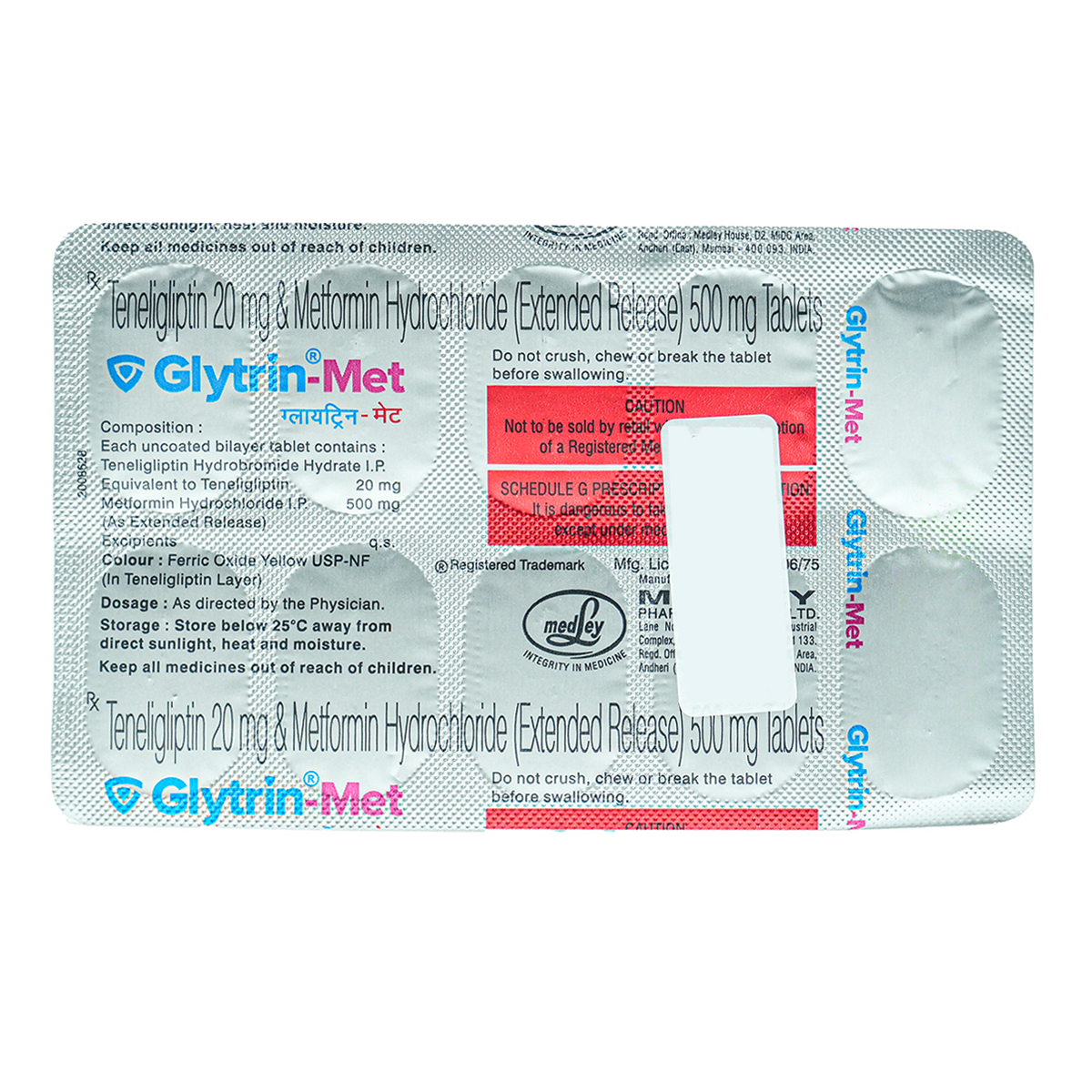 Glytrin-Met Tablet 10's, Pack of 10 TABLETS Glytrin-Met Tablet 10's, Pack of 10 TABLETS