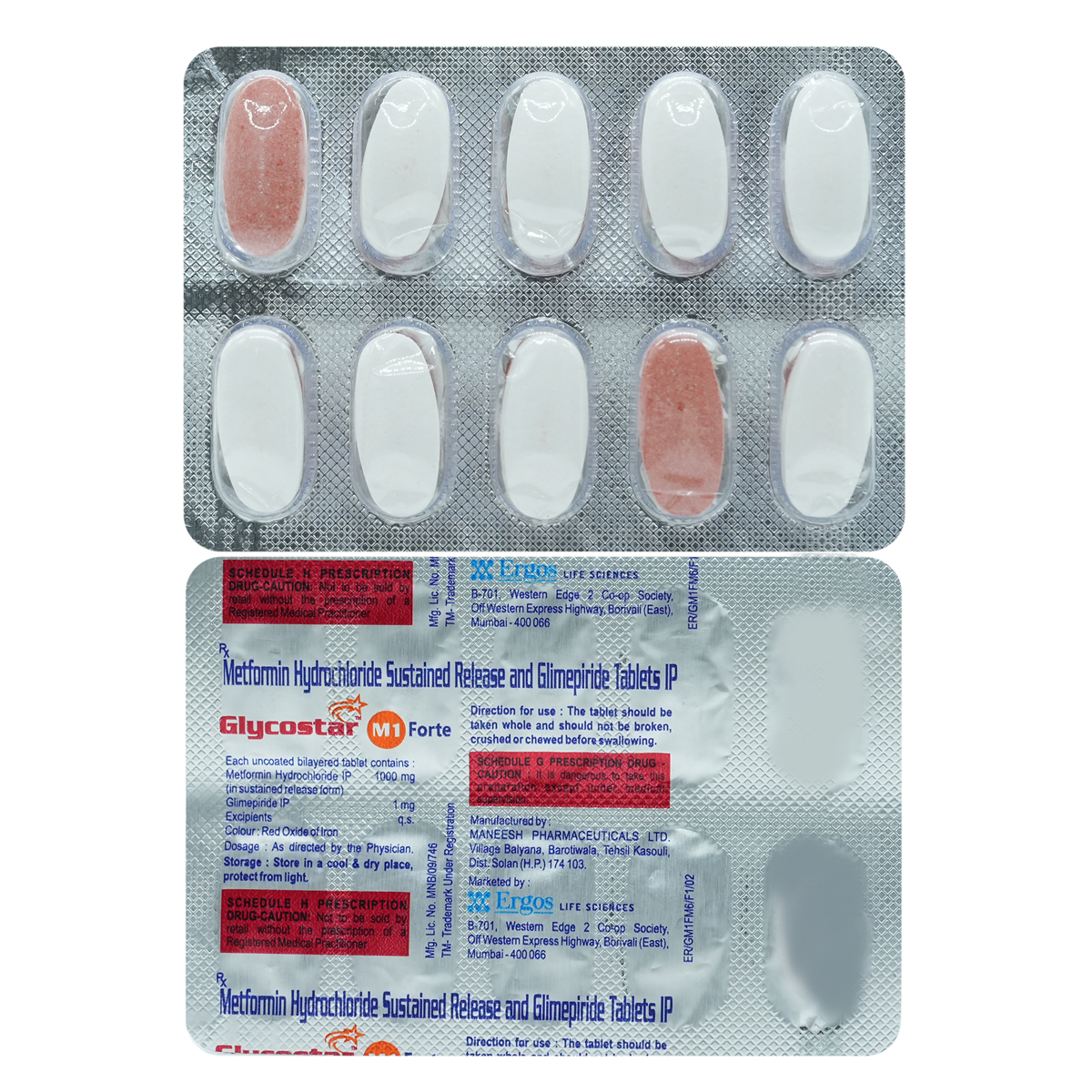 Glycostar M1 Forte Tablet 10's, Pack of 10 TabletS Glycostar M1 Forte Tablet 10's, Pack of 10 TabletS