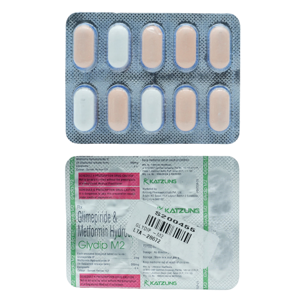 Glydip M 2 Tablet 10's, Pack of 10 TABLETS Glydip M 2 Tablet 10's, Pack of 10 TABLETS
