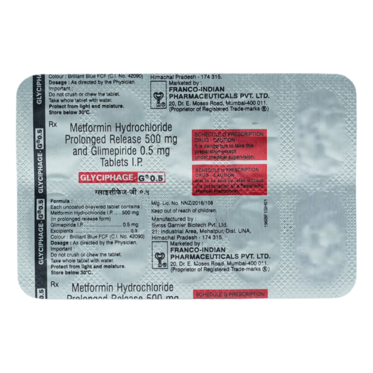 Glyciphage-G 0.5 Tablet 10's, Pack of 10 TabletS Glyciphage-G 0.5 Tablet 10's, Pack of 10 TabletS