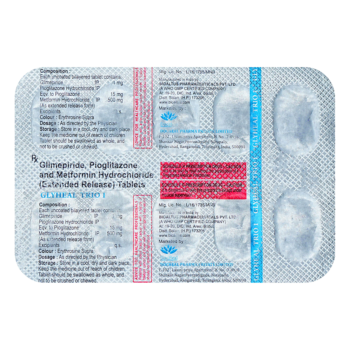 Glyheal Trio 1 Tablet 10's, Pack of 10 TABLETS Glyheal Trio 1 Tablet 10's, Pack of 10 TABLETS