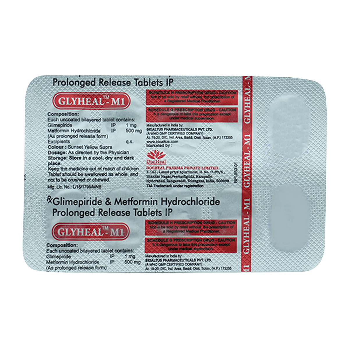 Glyheal M1 Tablet 10's, Pack of 10 TABLETS Glyheal M1 Tablet 10's, Pack of 10 TABLETS