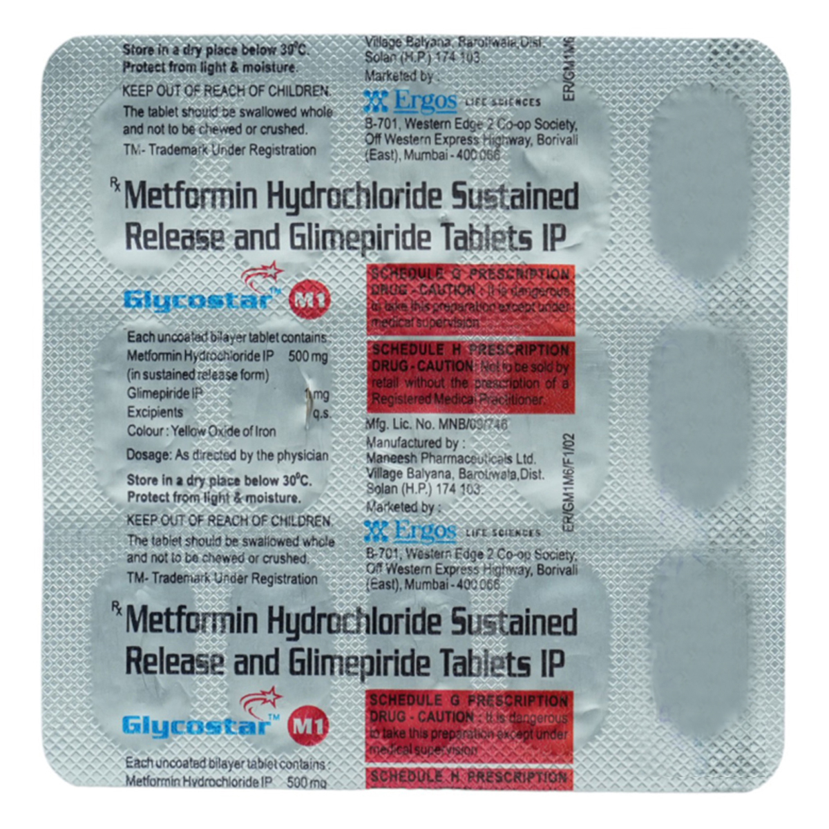 Glycostar M 1 Tablet 15's, Pack of 15 TABLETS Glycostar M 1 Tablet 15's, Pack of 15 TABLETS