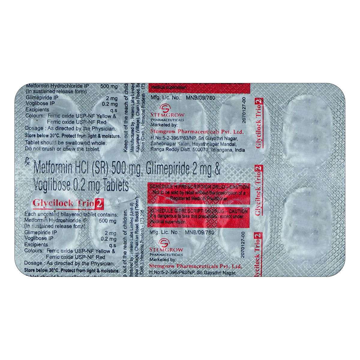 Glycilock Trio 2 Tablet 10's, Pack of 10 TABLETS Glycilock Trio 2 Tablet 10's, Pack of 10 TABLETS