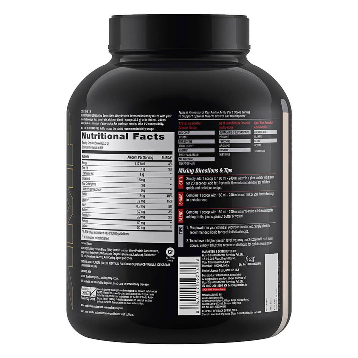 GNC AMP Gold 100% Whey Protein Advanced Double Rich Chocolate Flavour Powder, 2 kg, Pack of 1 GNC AMP Gold 100% Whey Protein Advanced Double Rich Chocolate Flavour Powder, 2 kg, Pack of 1